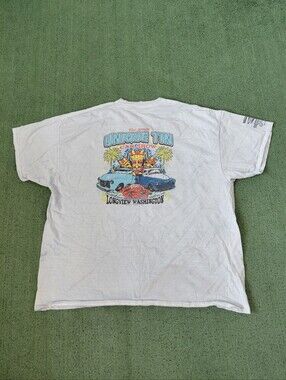 45th Annual Unique Tin Car Show 2019 Longview Washington Light Blue T Shirt Sz X
